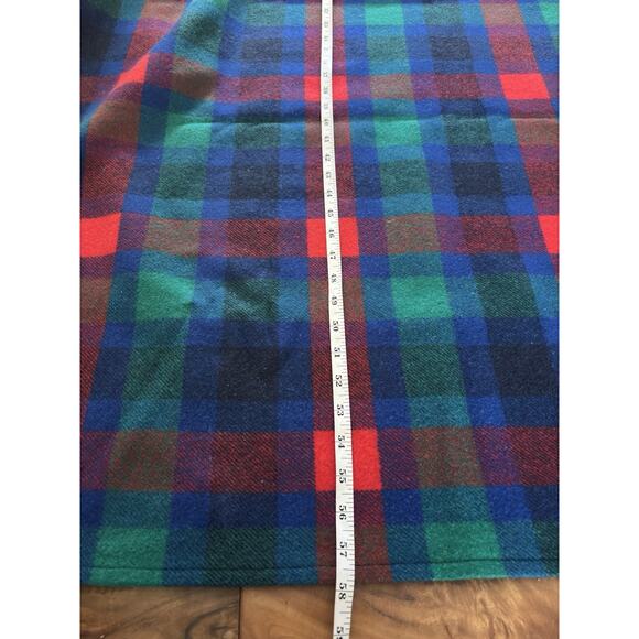Vtg PENDLETON Womens Tartan Plaid Wool Zip Up Poncho Blanket Cape USA Knockabout - Picture 10 of 13